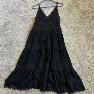Black Sun Dress AQUA Maxi Midi Medium Lace Summer